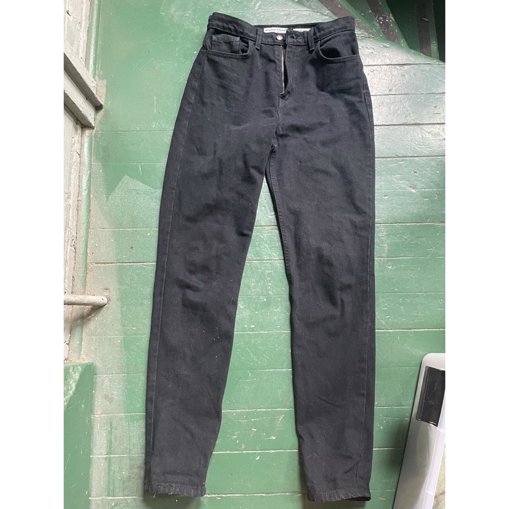 High Waisted Black Denim Mom Jeans